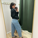 Judy Blue High Rise Barrel Crop Jeans – Medium Wash