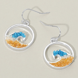 Ocean Wave Dangle Earrings