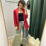 POL Leopard Patchwork Wide Leg Pants – Mixed Print