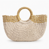 Golden Hour Woven Straw Handbag