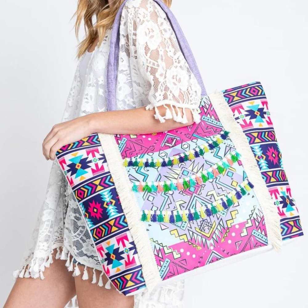 Lilianna Boho Fringe Tote Bag