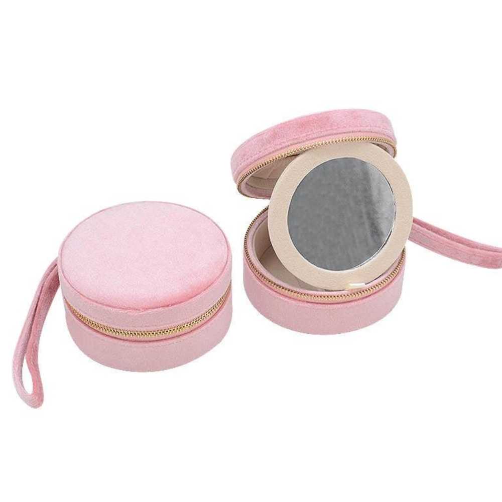 Velvet Round Jewelry Case