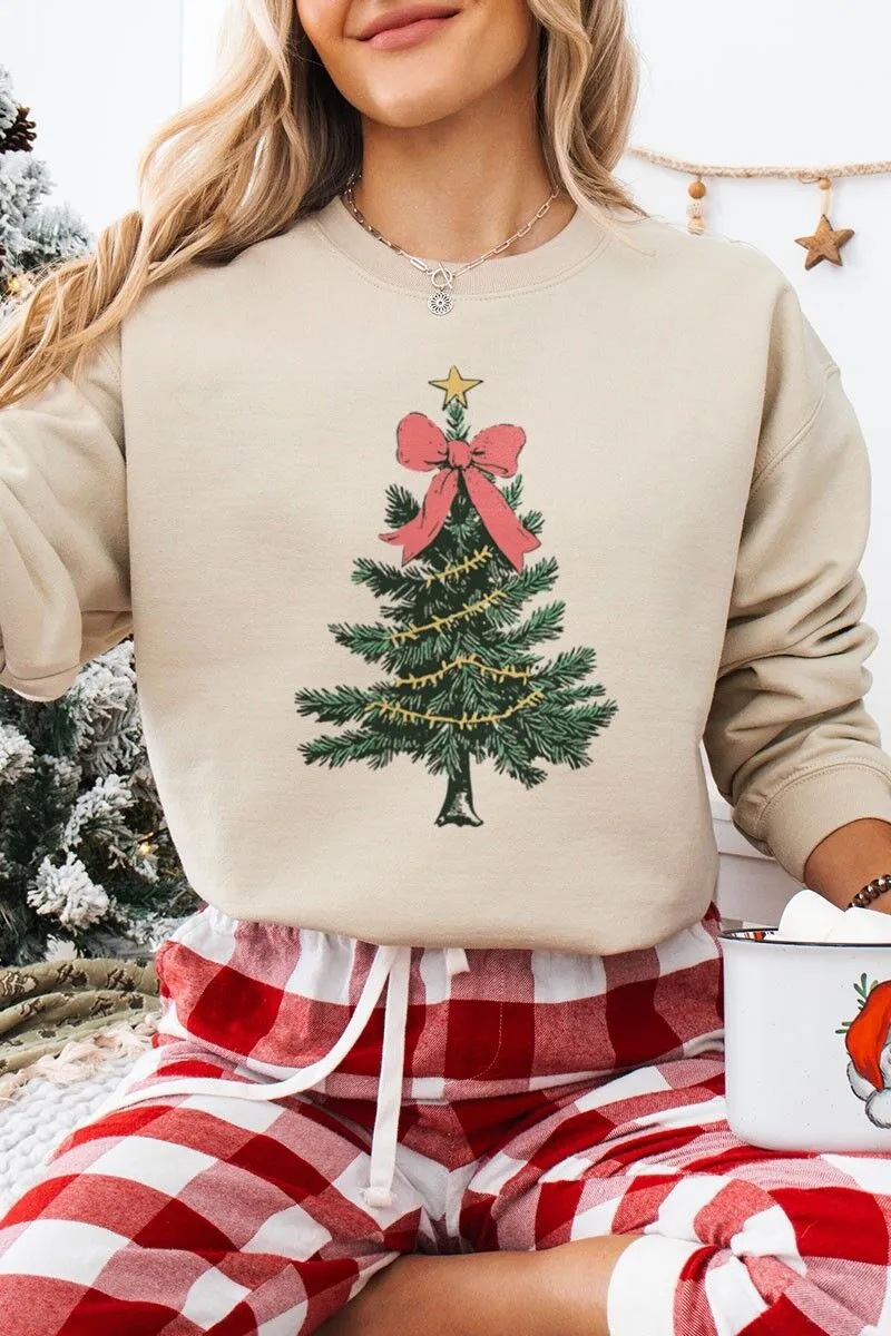 Coquette Bow Christmas Tree Holiday Sweatshirt - Image 2