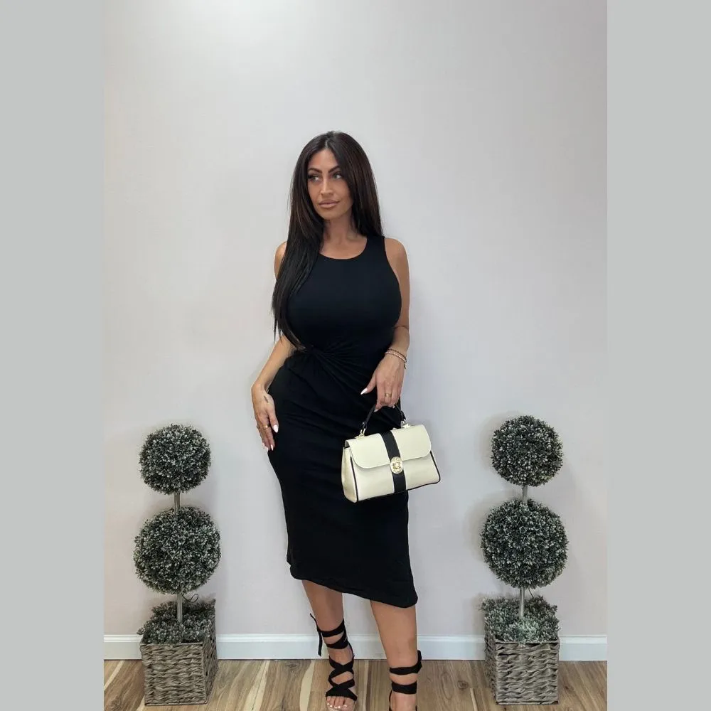 Allie Rose Side Twist Cut-Out Knit Tank Dress