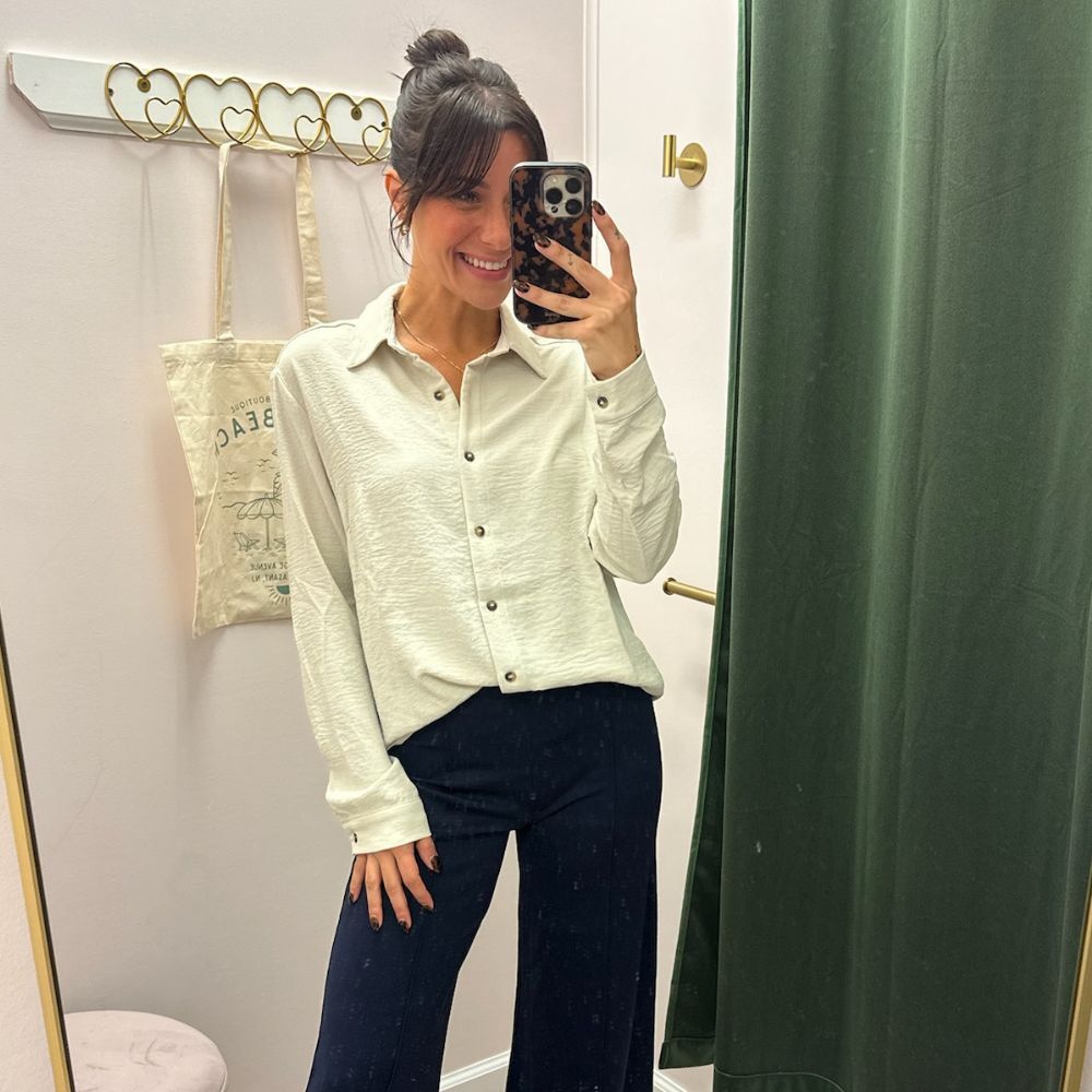 Soft & Airy Long Sleeve Button