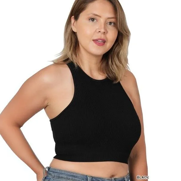 The Perfect Match High Neck Ribbed Crop Tank