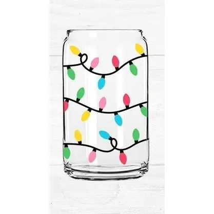 Glass Beer Cans With Lid & Straw