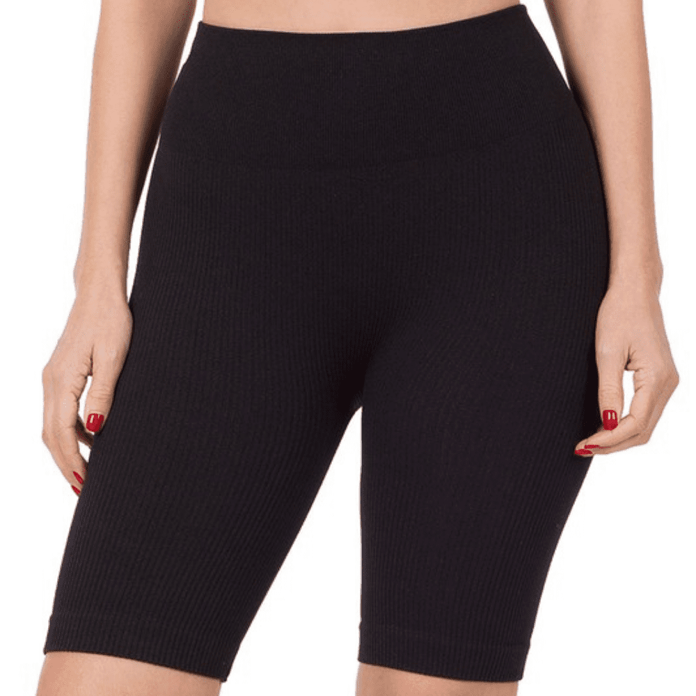 Seamless Ribbed High Waisted Biker Shorts