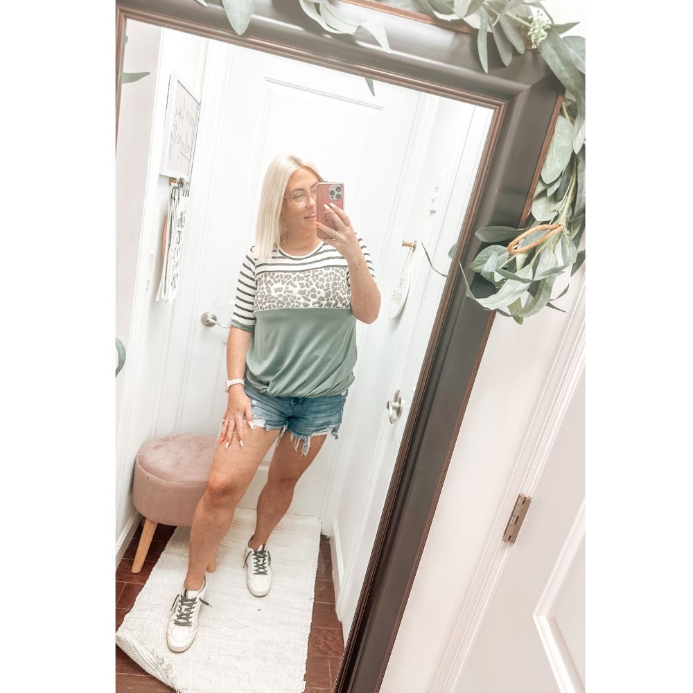 Twisted Leopard Short Sleeve Top
