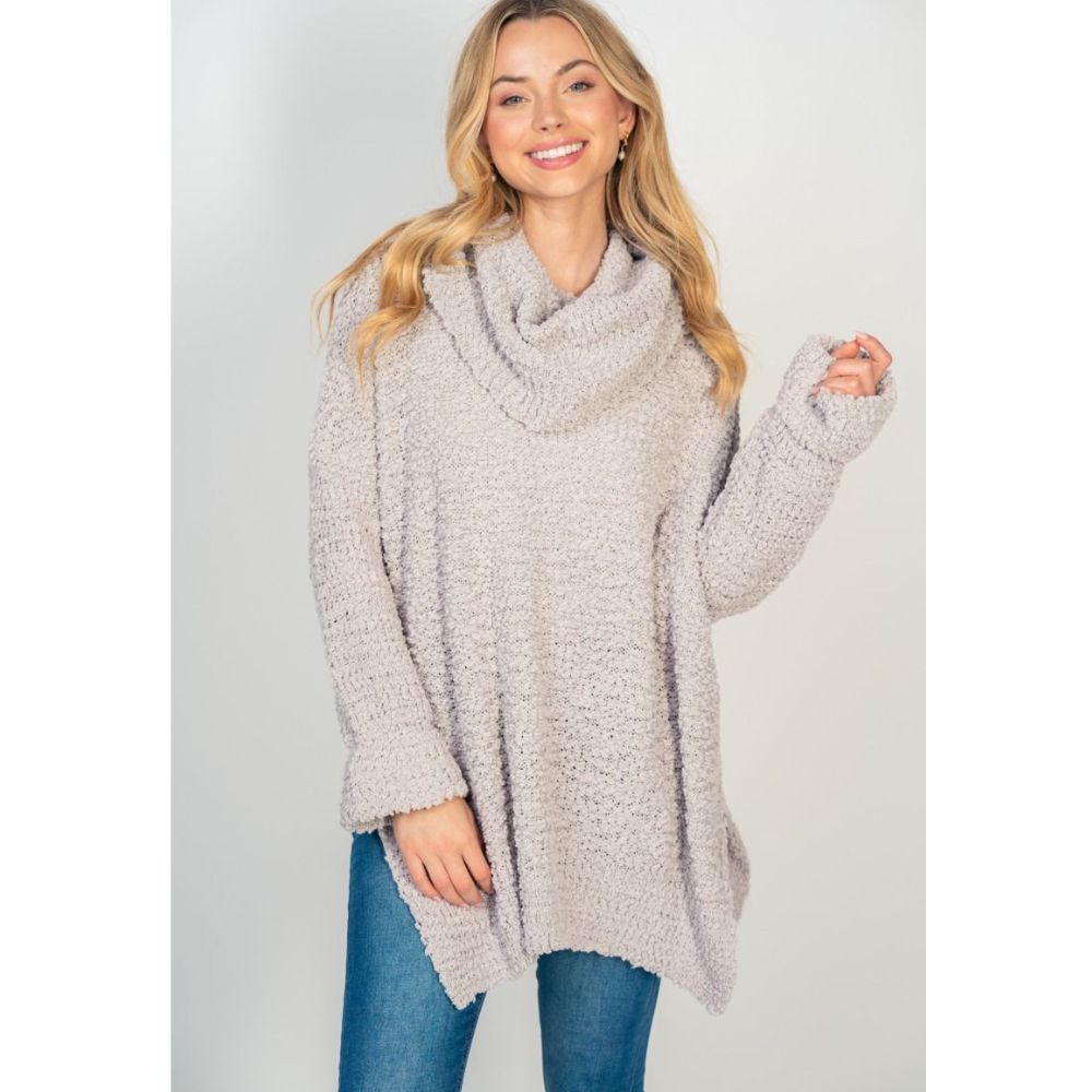 Soft Knit Cowl Neck Sweater