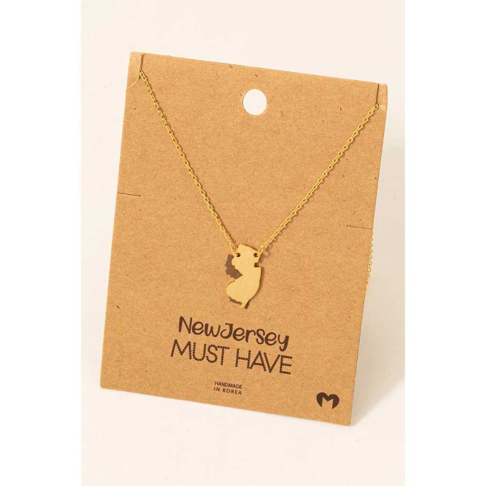 New Jersey State Pendant Necklace