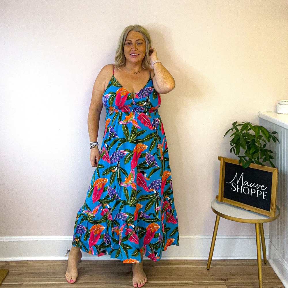 Blu Pepper Tropical Print Dress