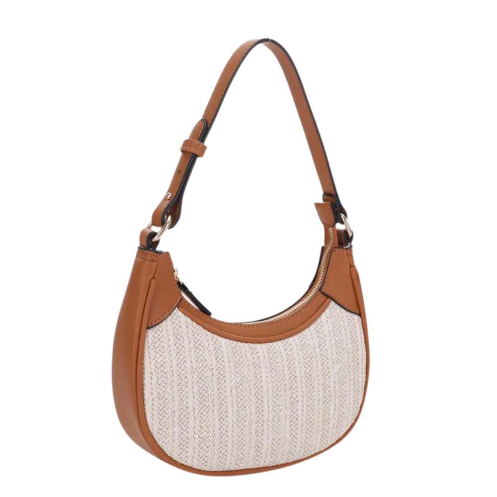 Essie Rounded Straw Shoulder Bag
