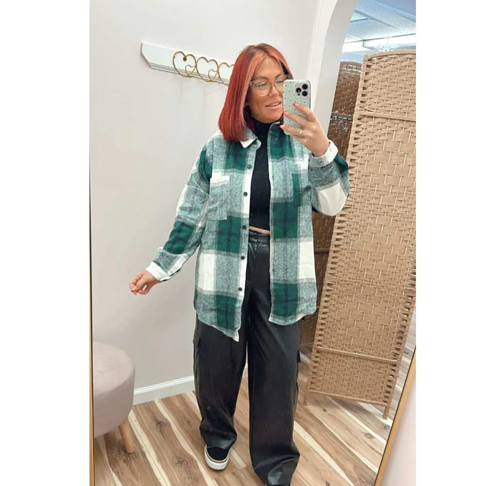 Davi & Dani Green Plaid Flannel
