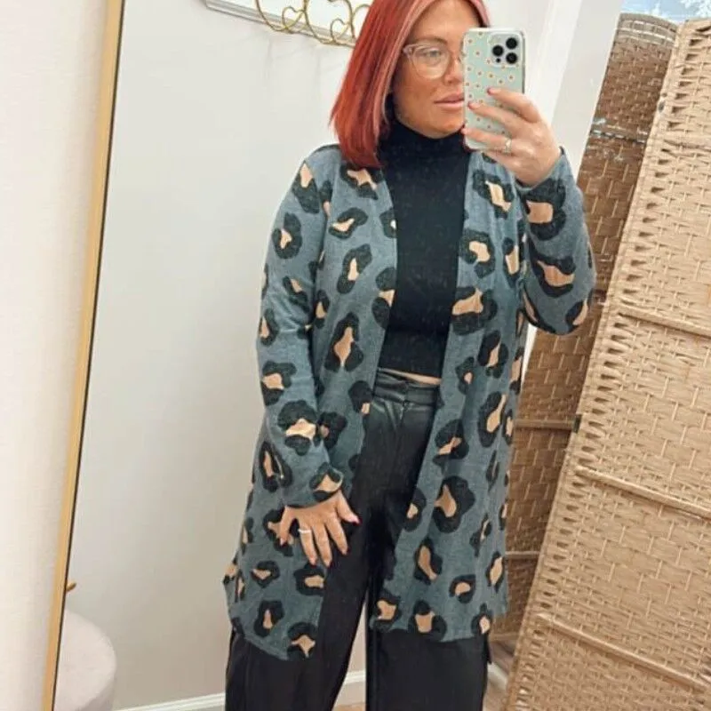 Open Leopard Cardigan