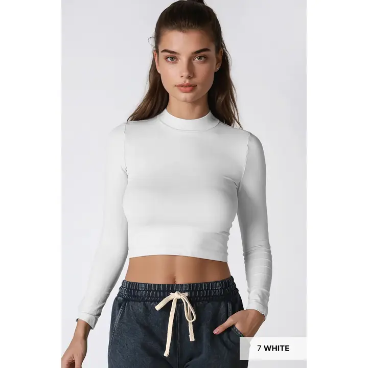 Mock Neck Crop Top - Image 2