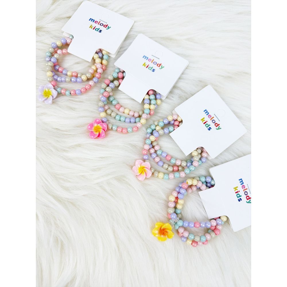Melody Kids Pastel Flower Bead Bracelets
