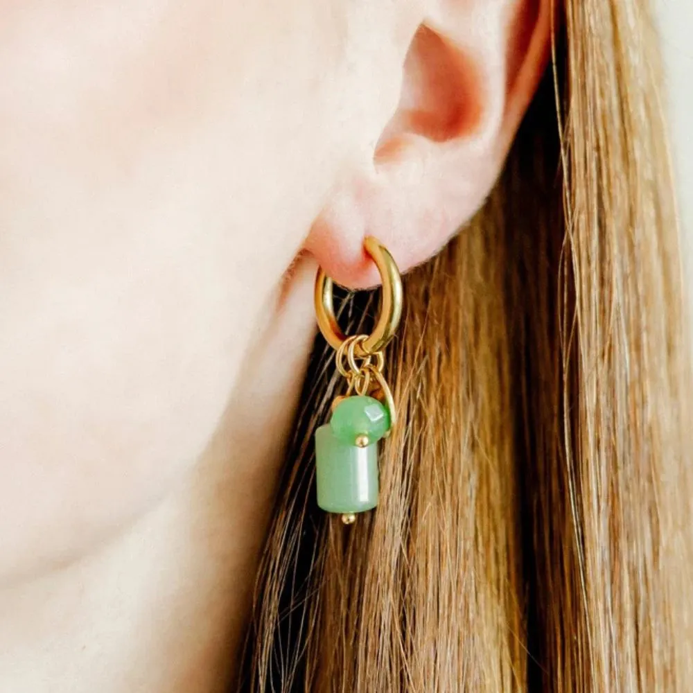 Huggie Charm Earings -Evergreen - Image 2
