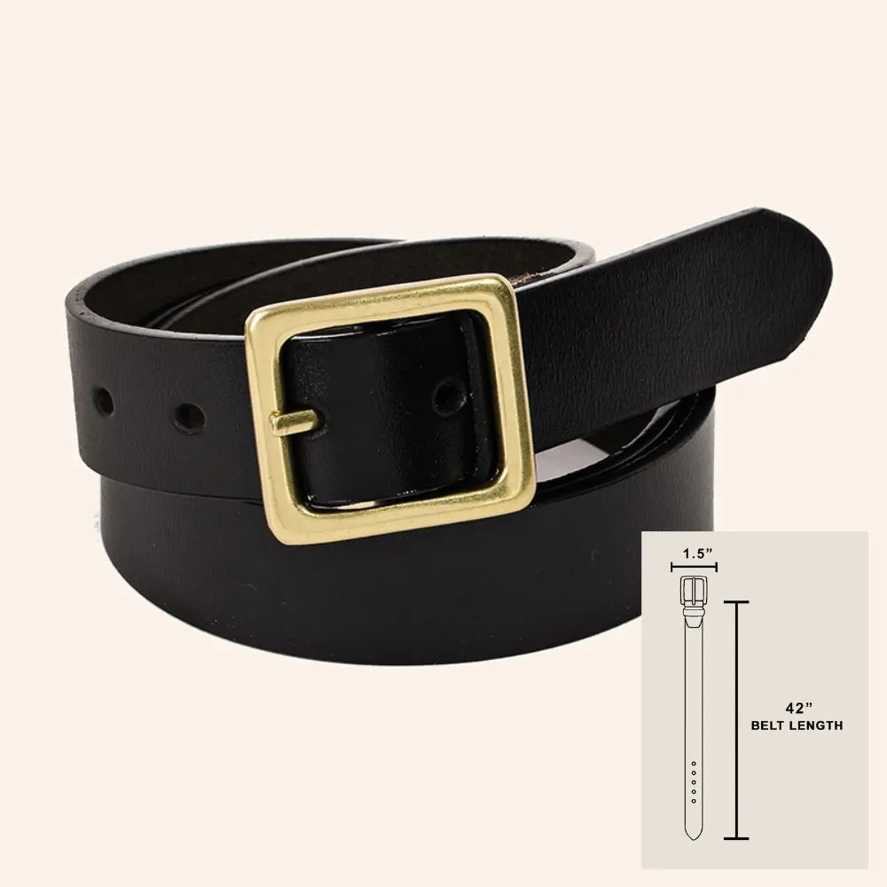 Leather Square Buckle Belt