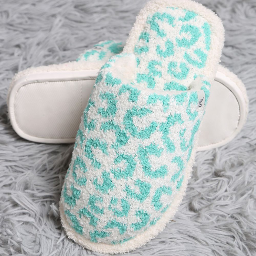 Leopard Print Fuzzy Microfiber Slipper - Image 2