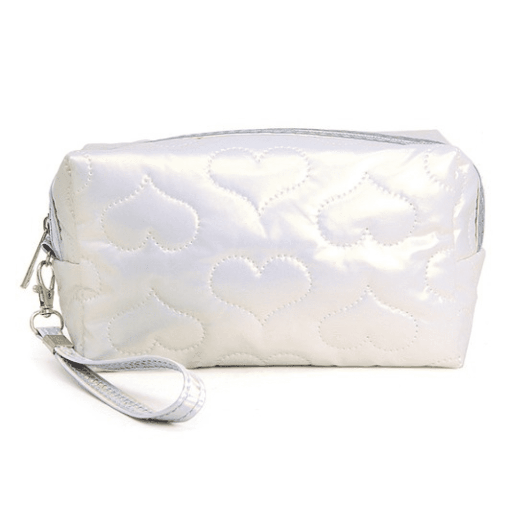 Heart Pattern Embossed Pouch w Wrist Strap - Image 3