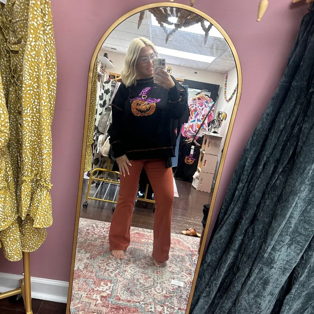 Sparkling Sequin Pumpkin Halloween Top - Image 2