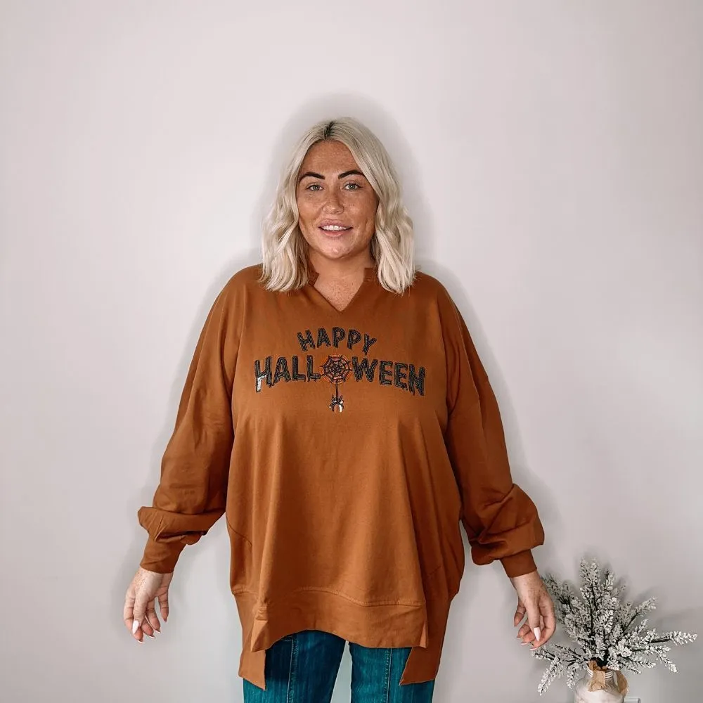 Happy Halloween Sequin Loose Fit Top