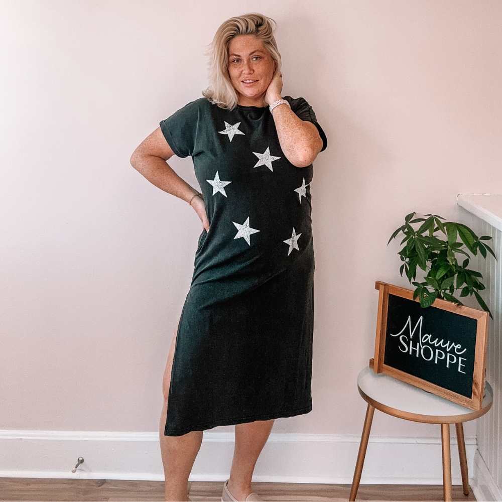 Zutter Multi Stars Graphic Tshirt Dress