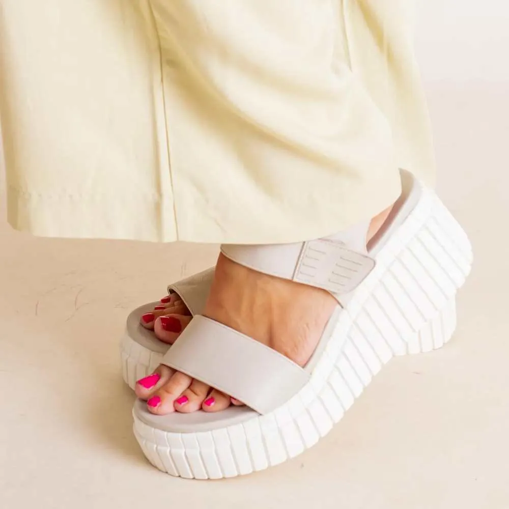 MIA Yuri Platform Wedge Sandal in Ecru