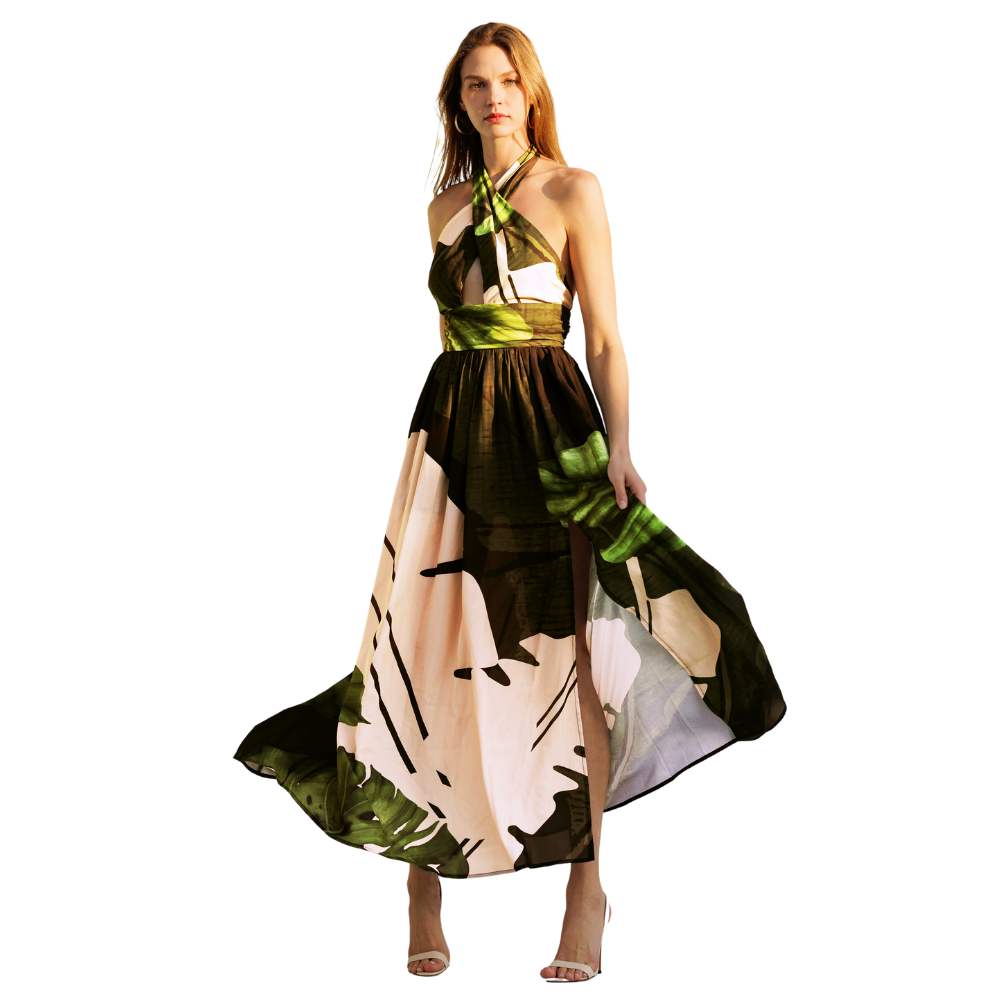 Endless Blu Luxe Palm Paradiso Maxi Dress - Image 3