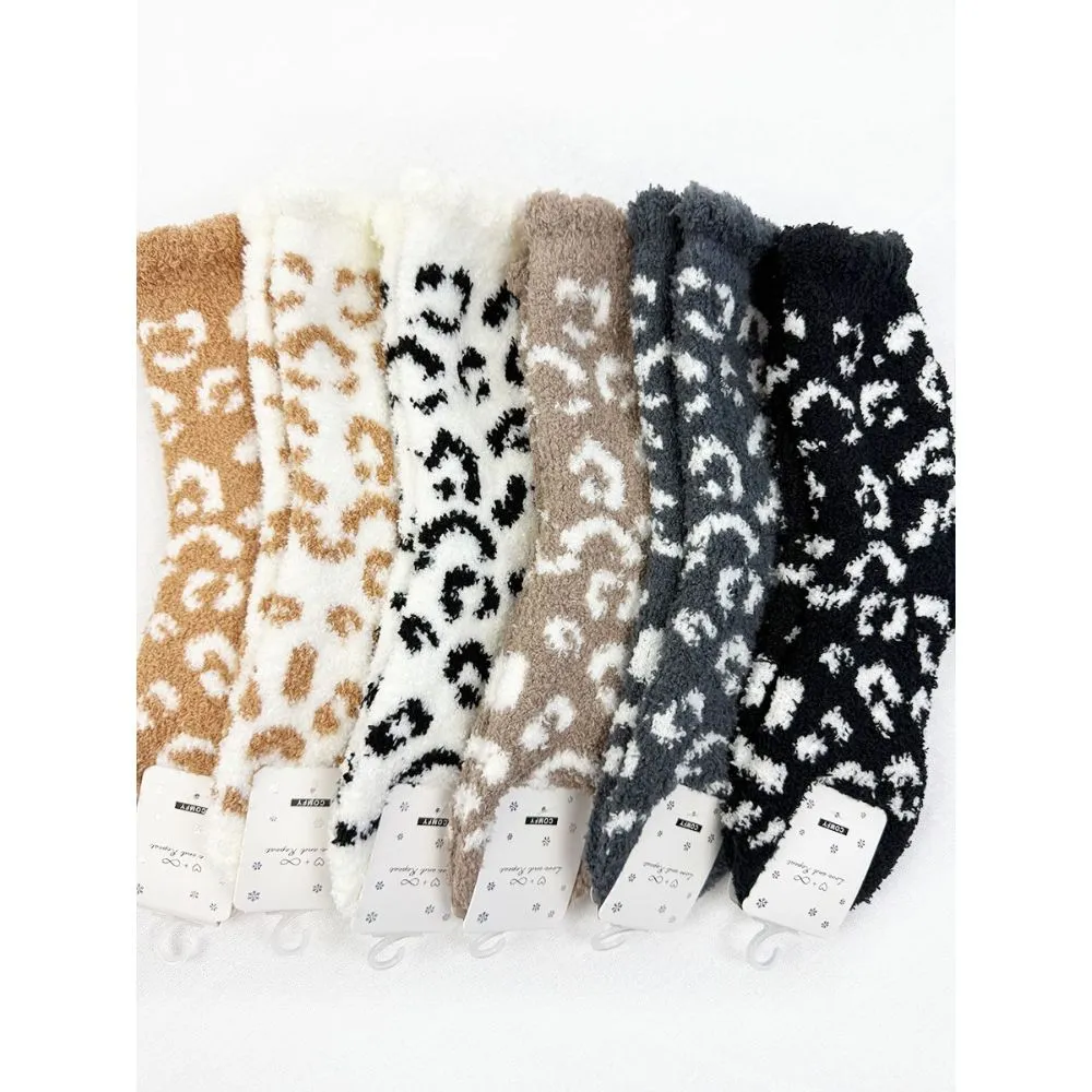 Cozy Leopard Fuzzy Socks