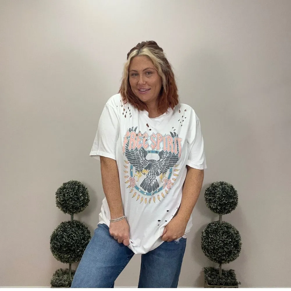 Free Spirit Eagle Vintage Graphic Top - Image 2