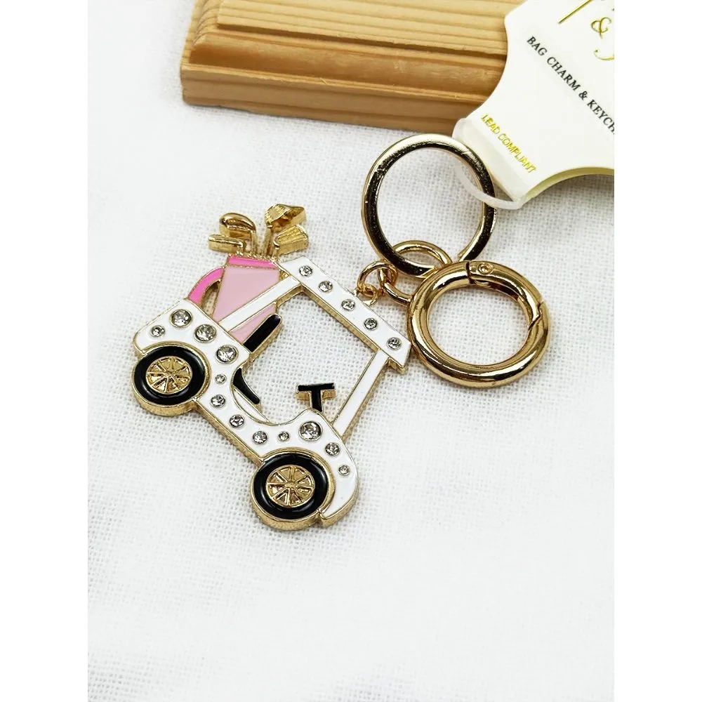 Sparkle Golf Cart Keychain & Bag Charm