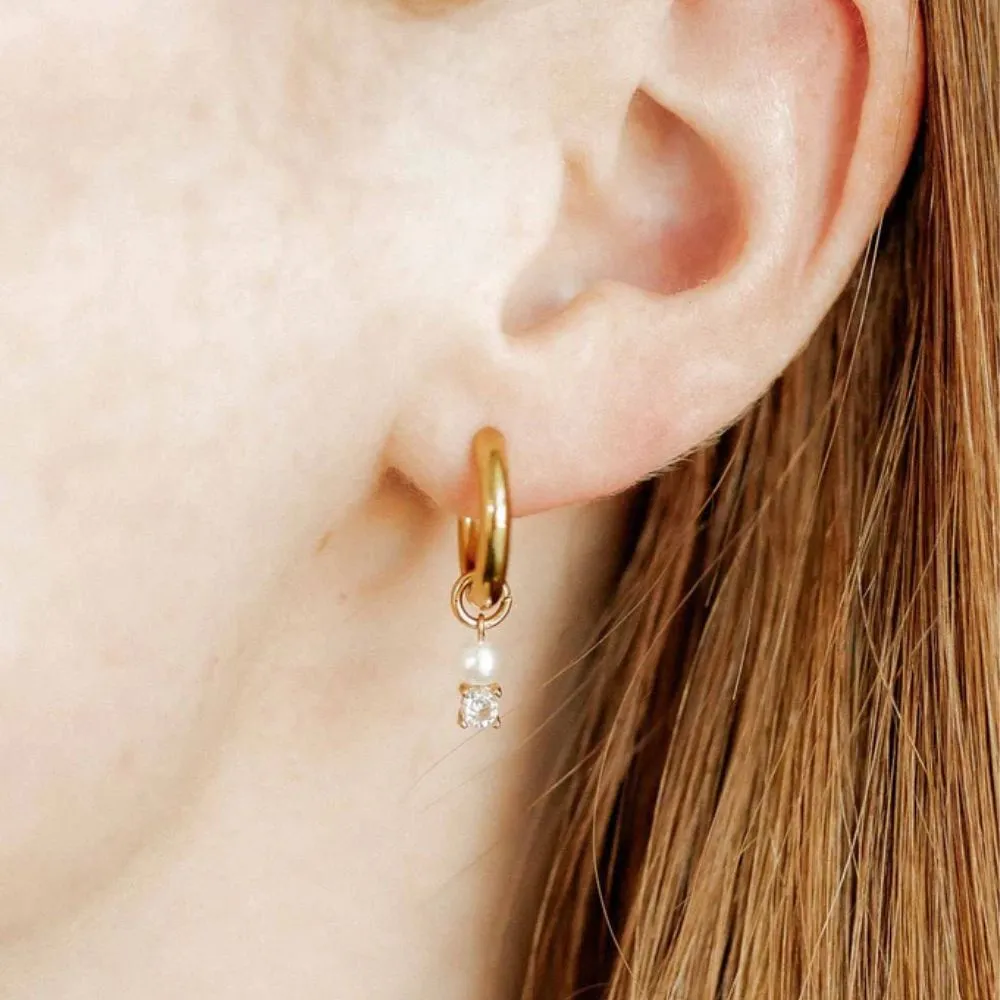 Huggie Charm Earrings - Jo Gold - Image 2