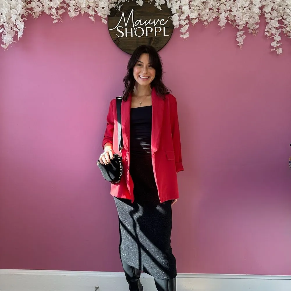 The Lydia Loose Fit Blazer in Red