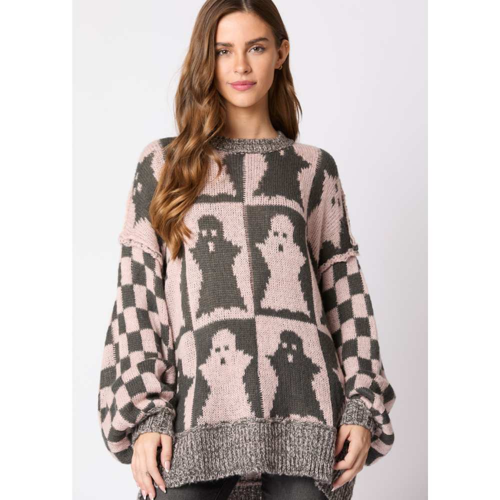 Ghost Oversized Checkered Sweater - Image 2