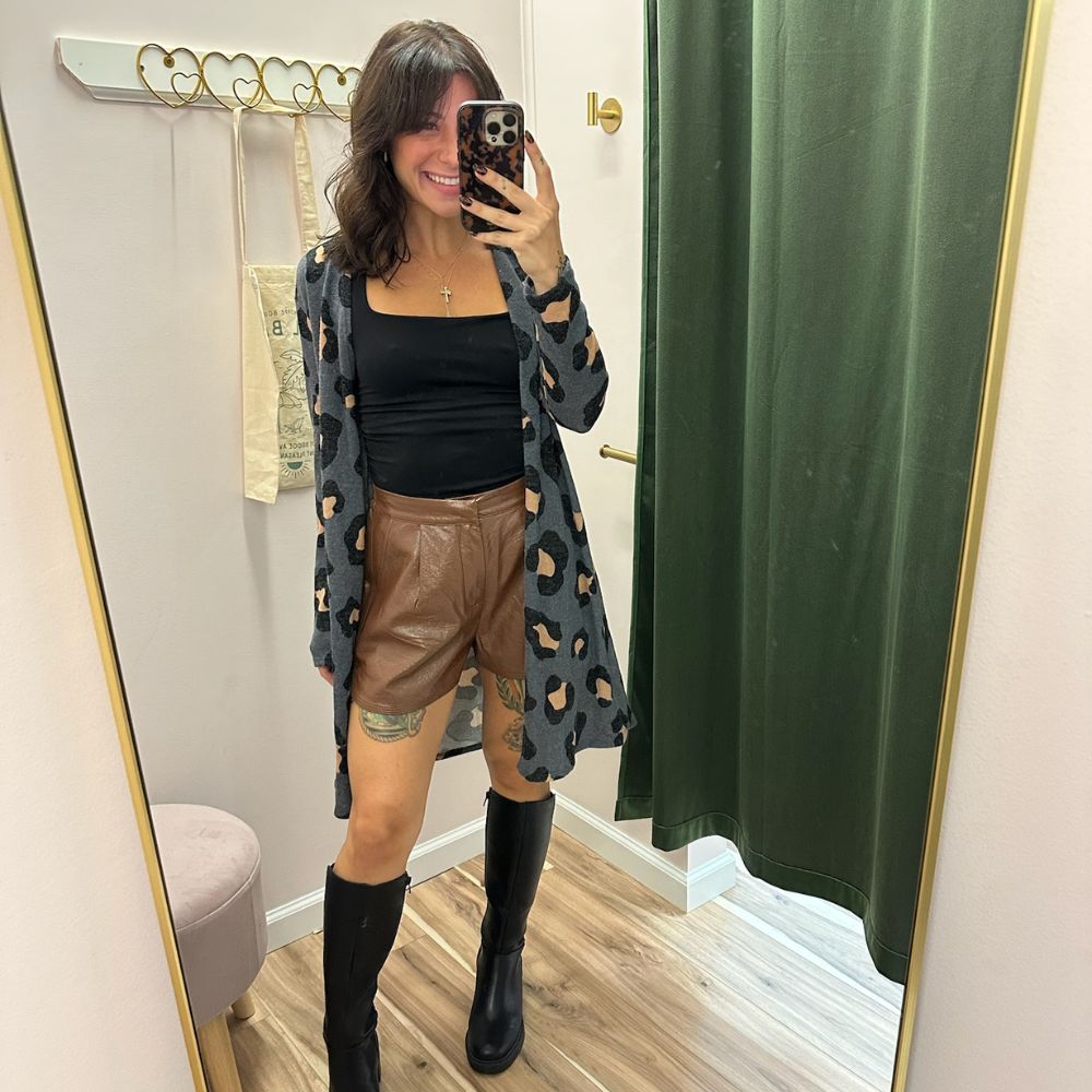 Open Leopard Cardigan