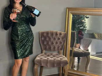 sparkly holiday dress with sequins