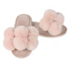 LUXE POM-POM OPEN TOE PLUSH SLIPPERS (Mei Moi) - Image 3