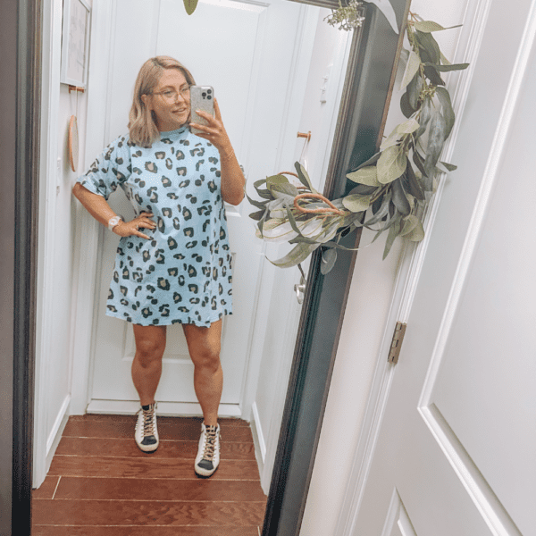 Washed Leopard Tunic Dress