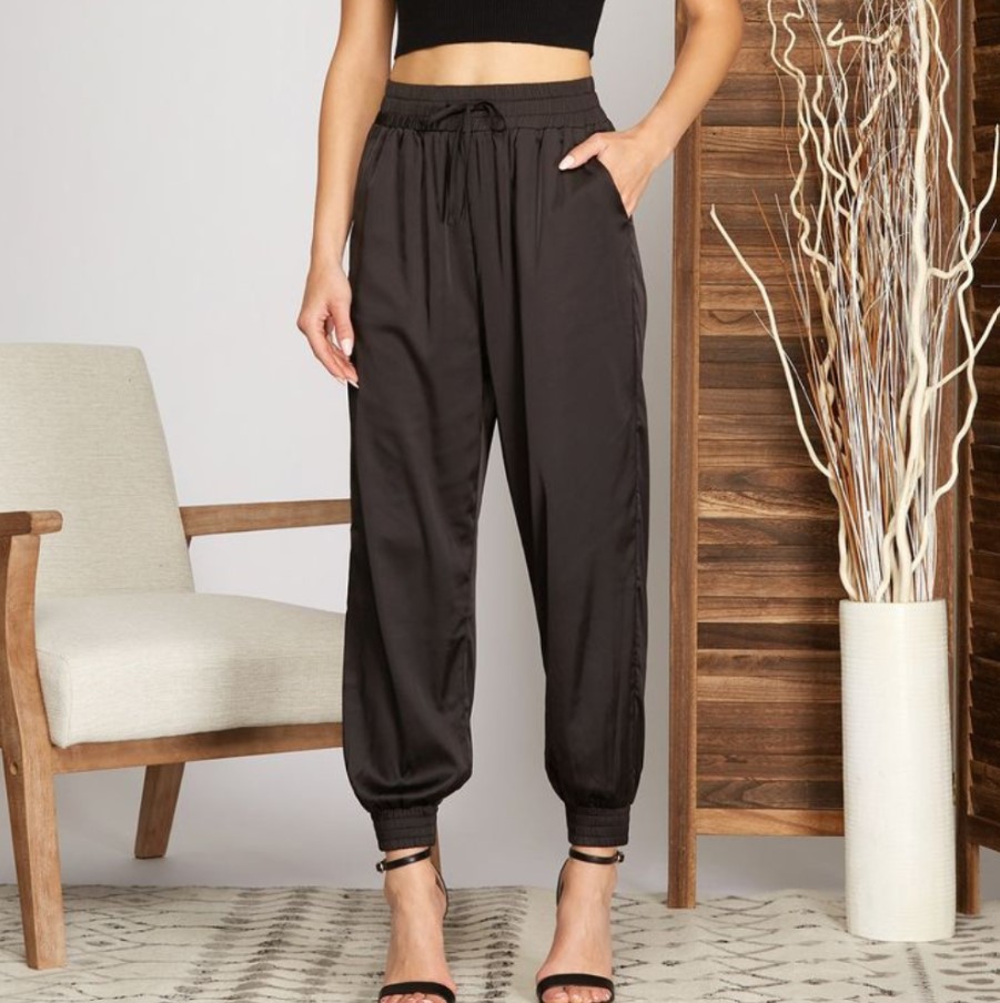satin joggers pants for busy moms