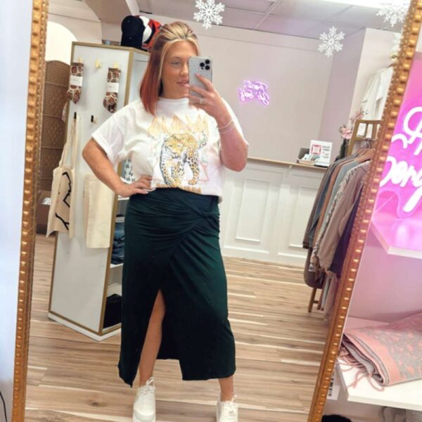 High Waisted Midi Skirt