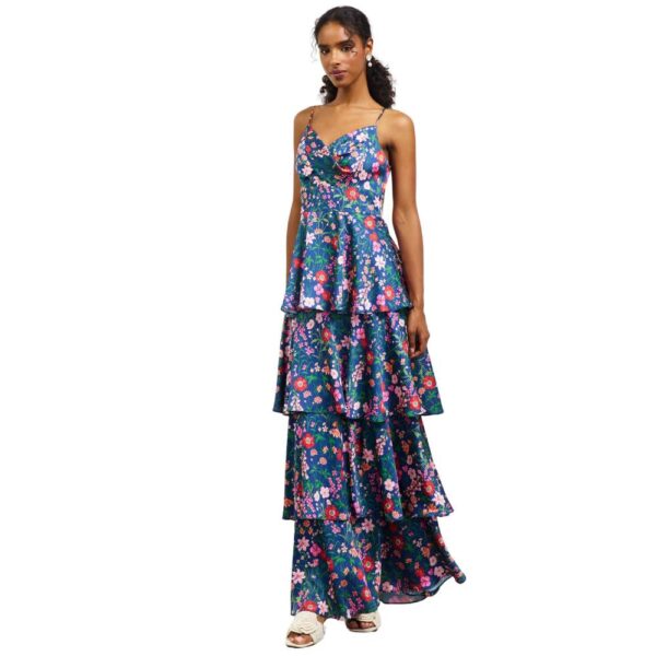 Skies Are Blue Sleeveless Floral Print Tiered Maxi Dress - Image 2