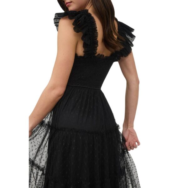 Polka Dot Chiffon Smocked Tiered Midi Dress - Image 3