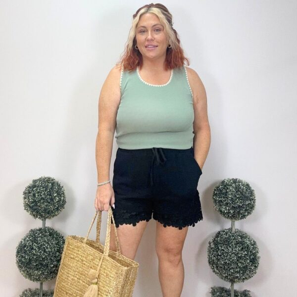 Blanket Style Sleeveless Knit Sweater Top - Image 2