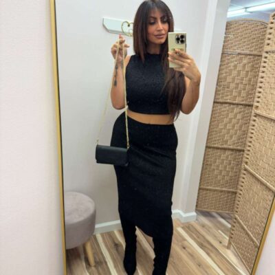 Soft Lurex Long Tube Skirt