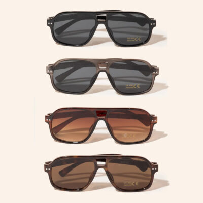 Oversized Aviator Frame Sunglasses with UV400 Protection