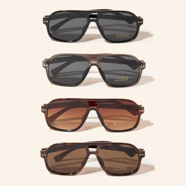 Oversized Aviator Frame Sunglasses with UV400 Protection