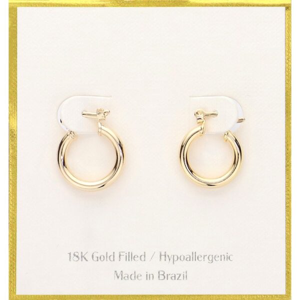 18K Gold Filled Mini Hoop Earrings – Hypoallergenic Made in Brazil