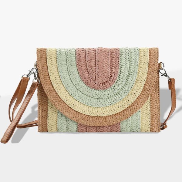 Boho Straw Crossbody Clutch Bag - Image 5